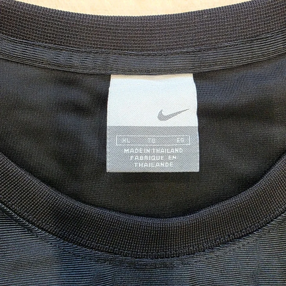 Vtg Nike Y2K Center Swoosh Mesh Basketball Tank Top Jersey Black Mens XL VGC